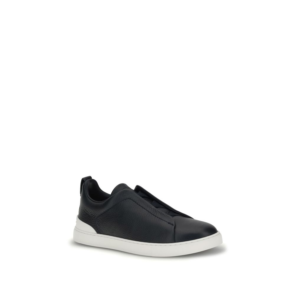 Baskets Zegna Leather Sneakers noires