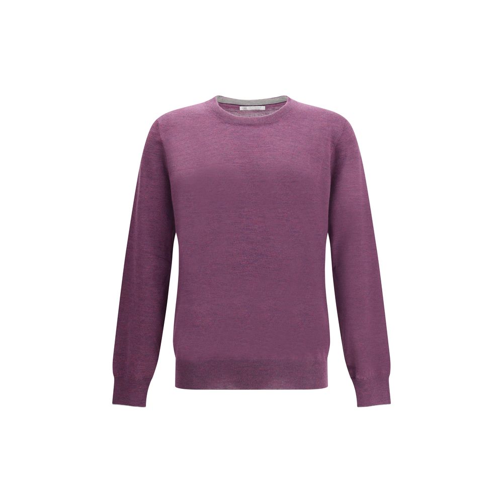 Pull Brunello Cucinelli mélangé gris