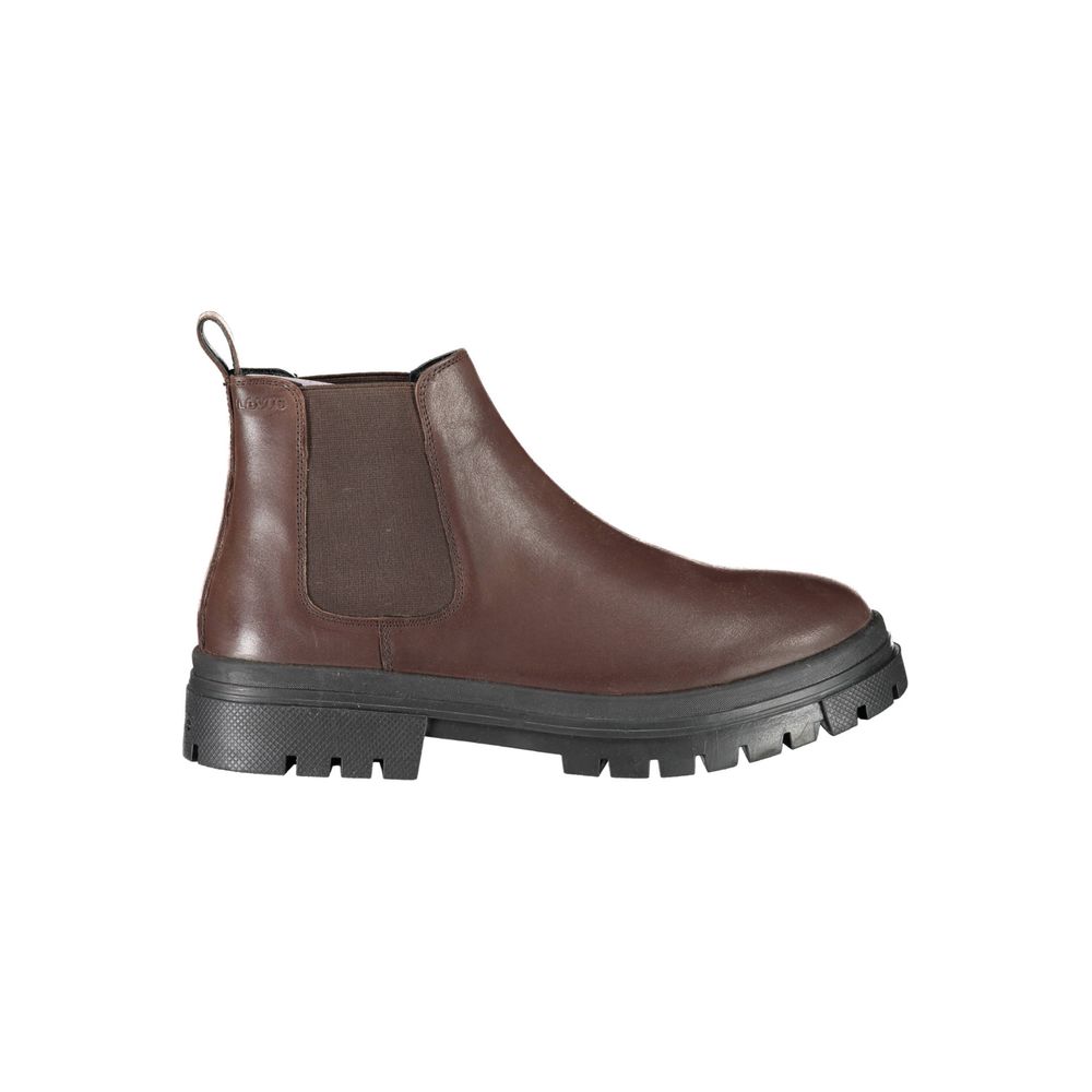 Bottines logo brunes