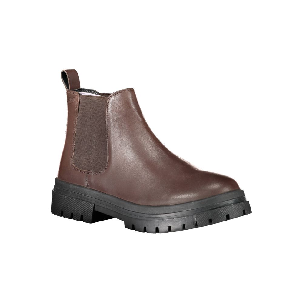 Bottines logo brunes