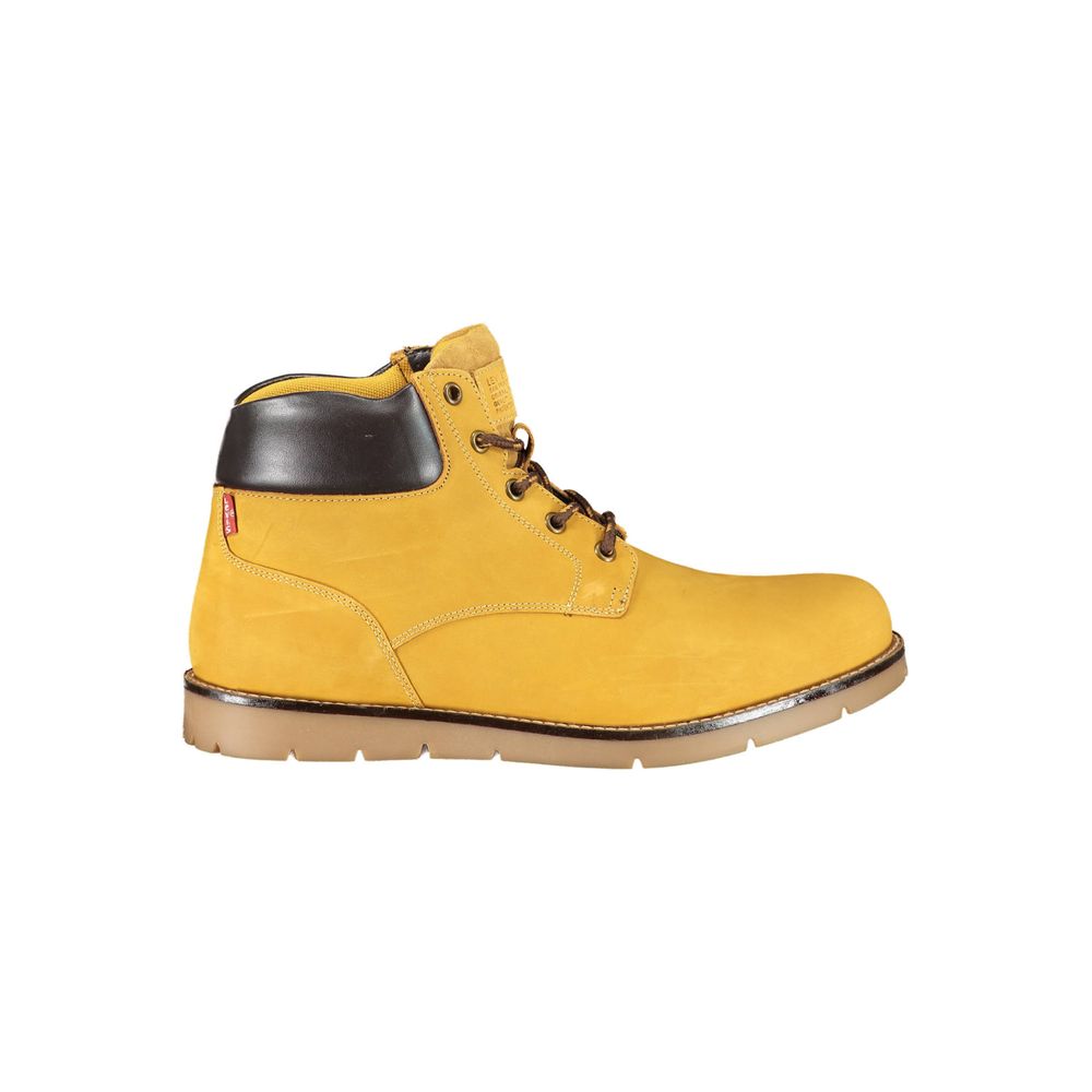 Bottines avec lacets jaunes