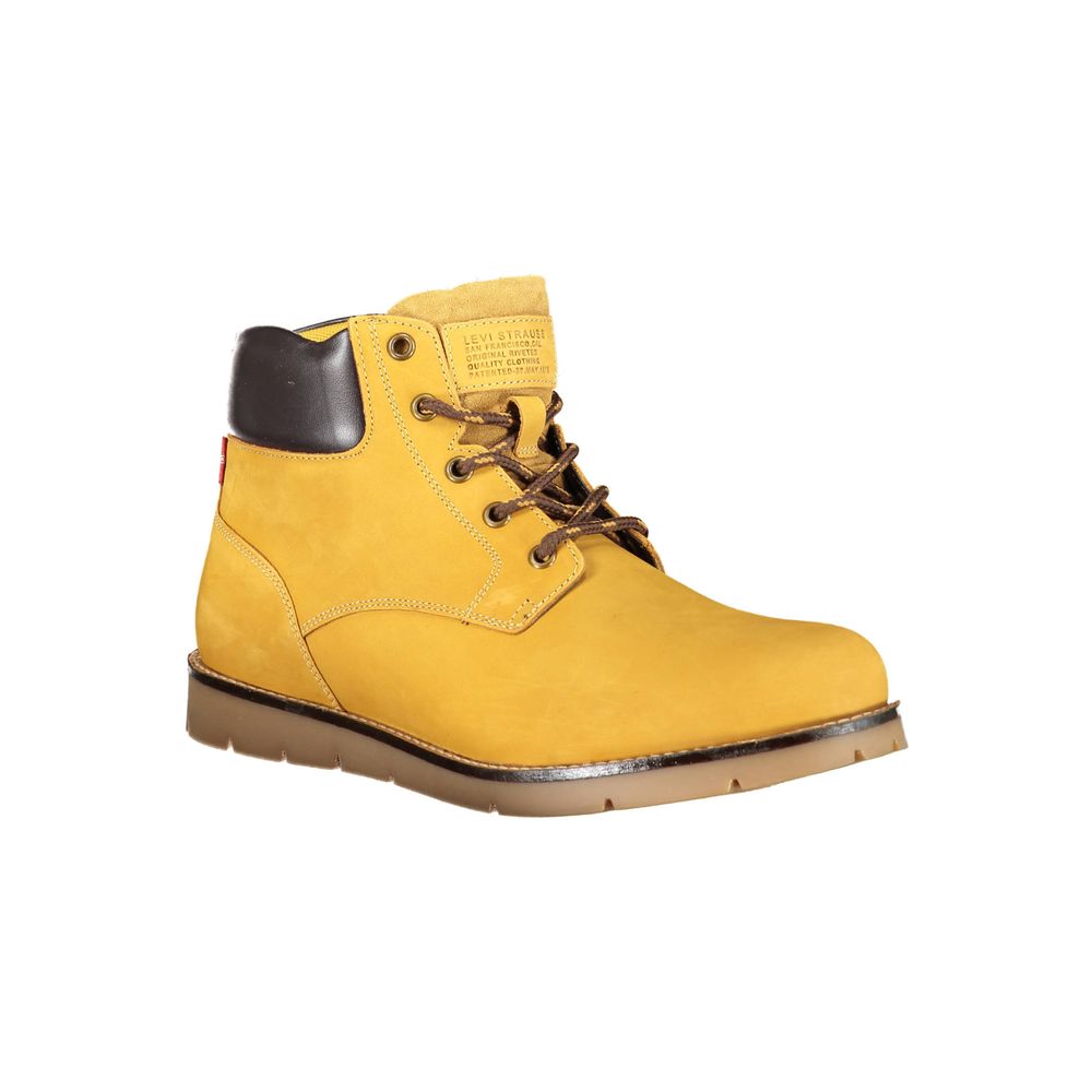 Bottines avec lacets jaunes