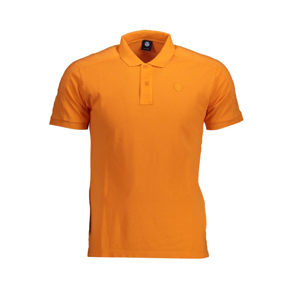 Polo orange 2 boutons orange