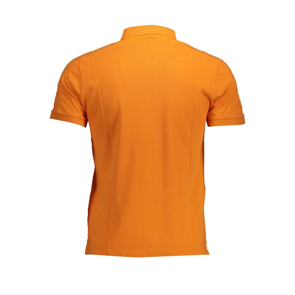 Polo orange 2 boutons orange
