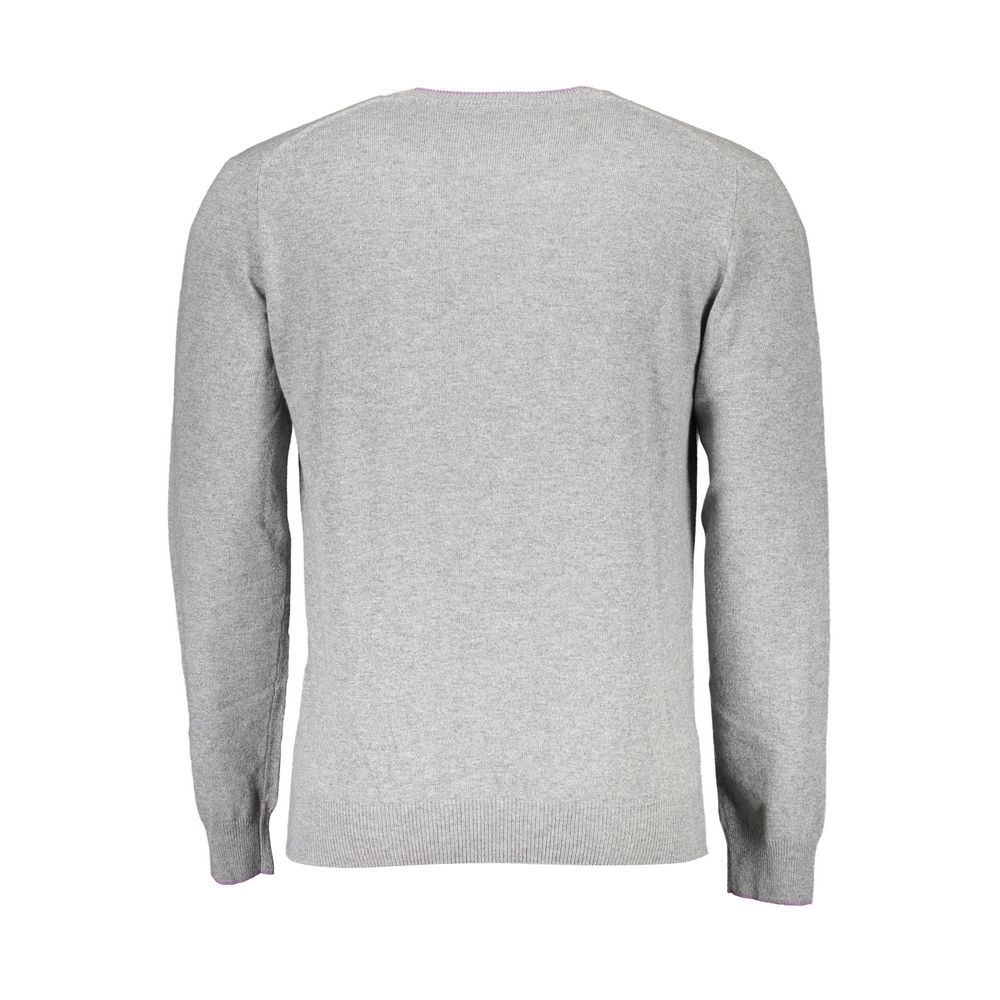 Sweater grise à col en V