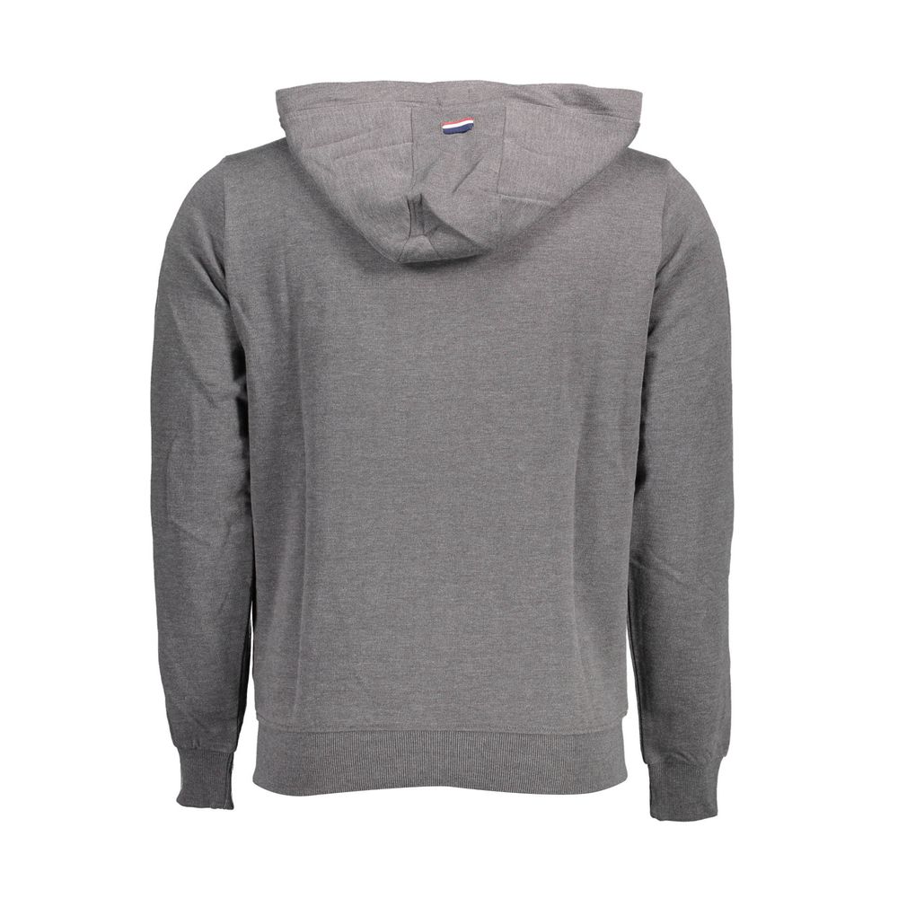 Sweat à capuche brodé gris