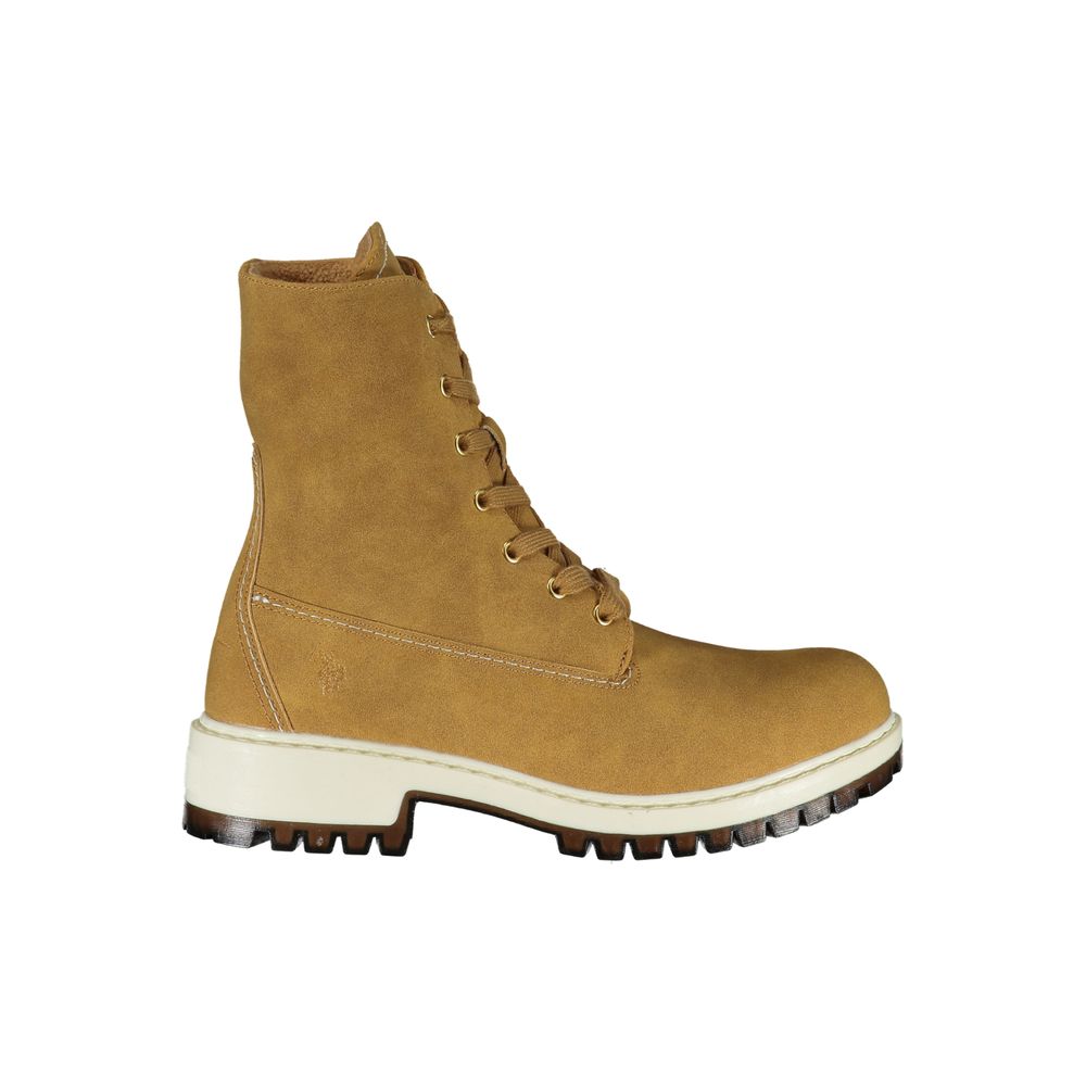 Bottines avec lacets logo marron