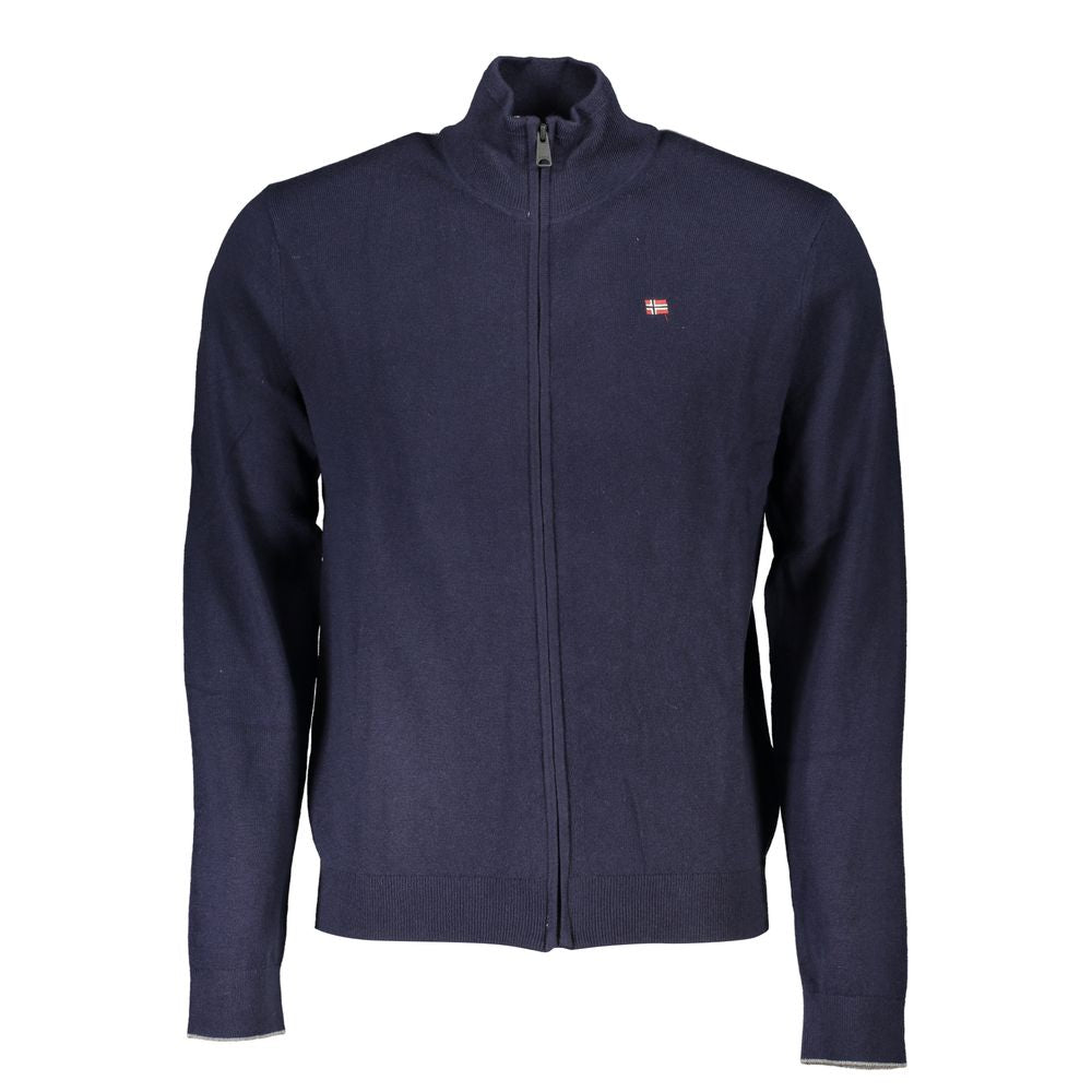 Cardigan bleu à zip avec logo