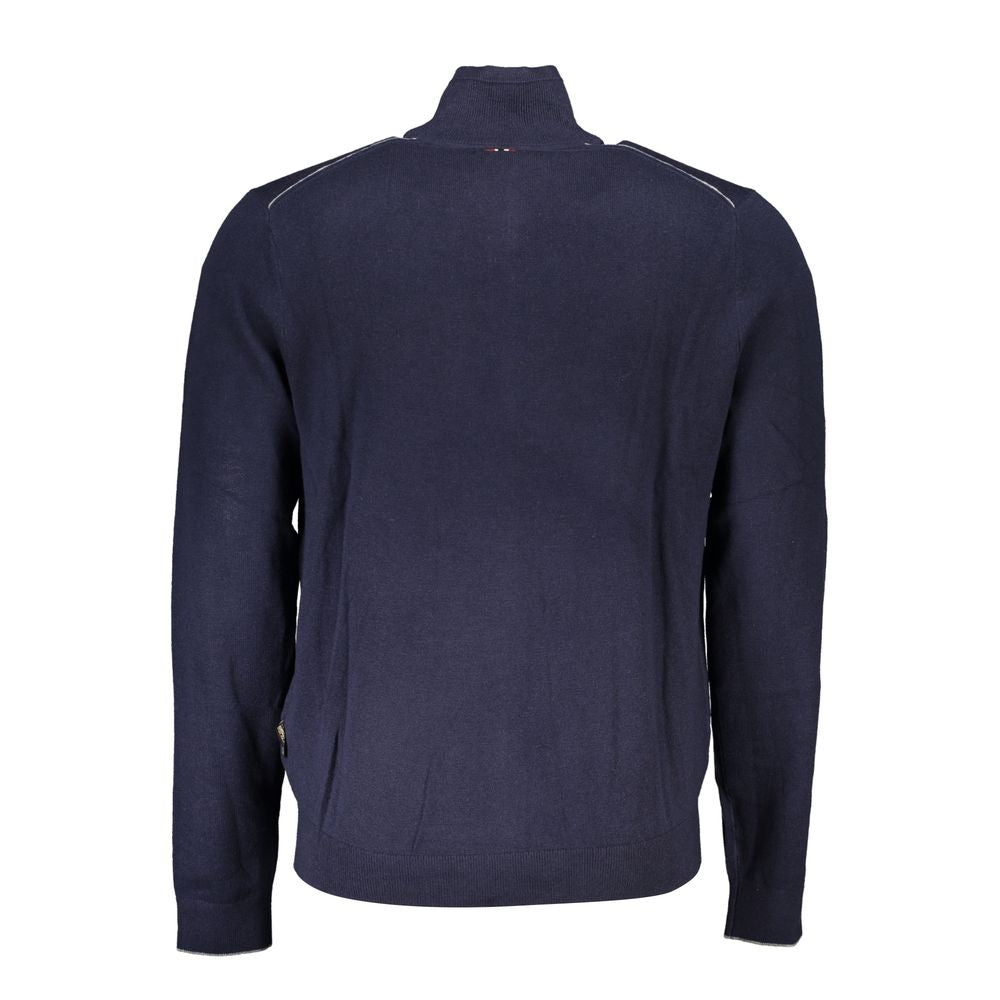 Cardigan bleu à zip avec logo