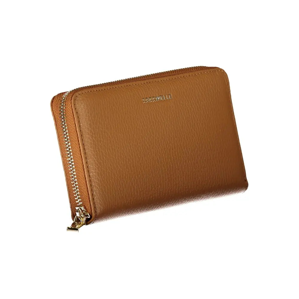 Portefeuille marron avec logo Coccinelle