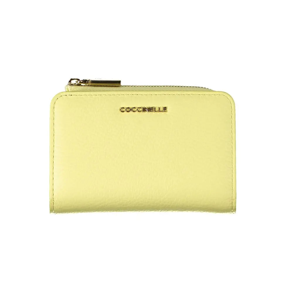 Portefeuille jaune cuir Coccinelle
