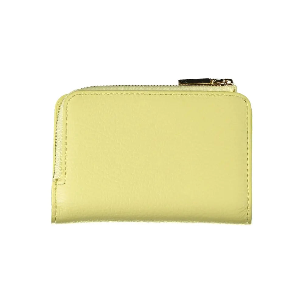 Portefeuille jaune cuir Coccinelle