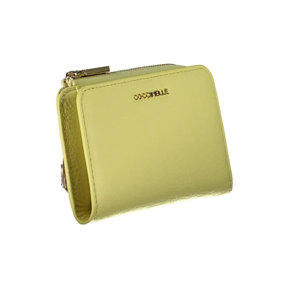 Portefeuille jaune cuir Coccinelle