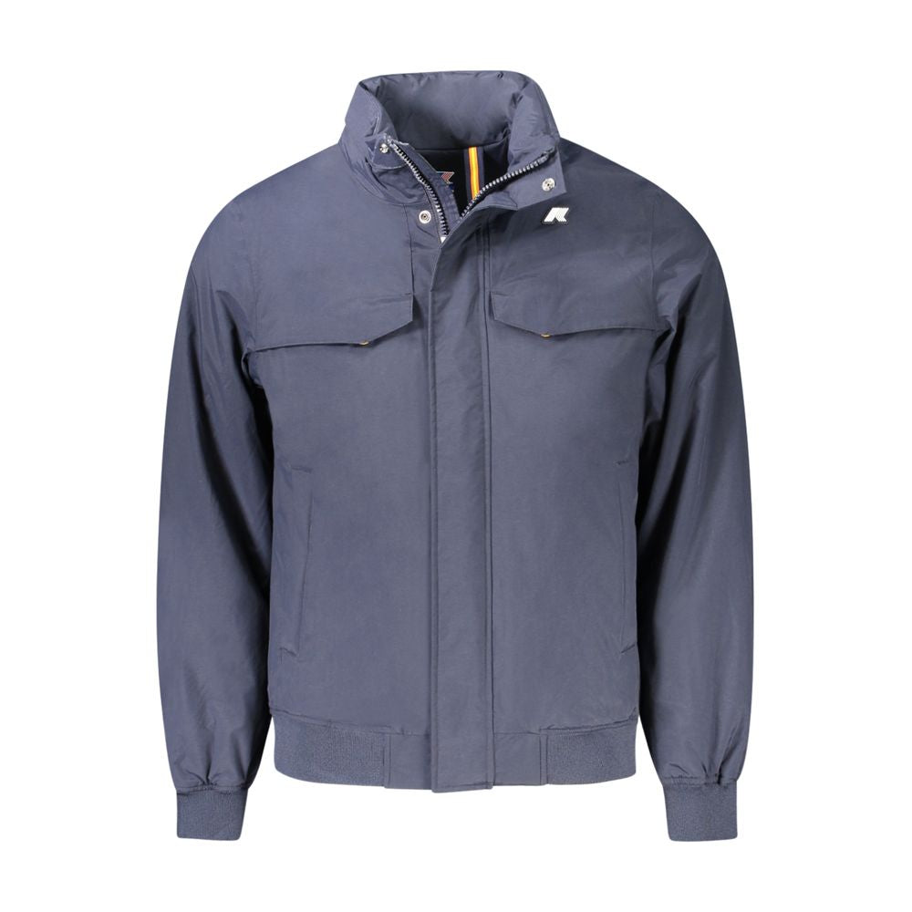 Veste bleu polyamide à capuche