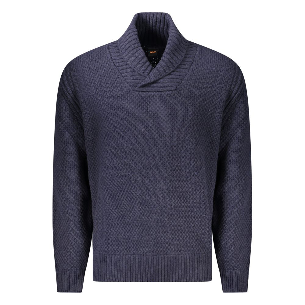Pull logo bleu avec détails contrastés
