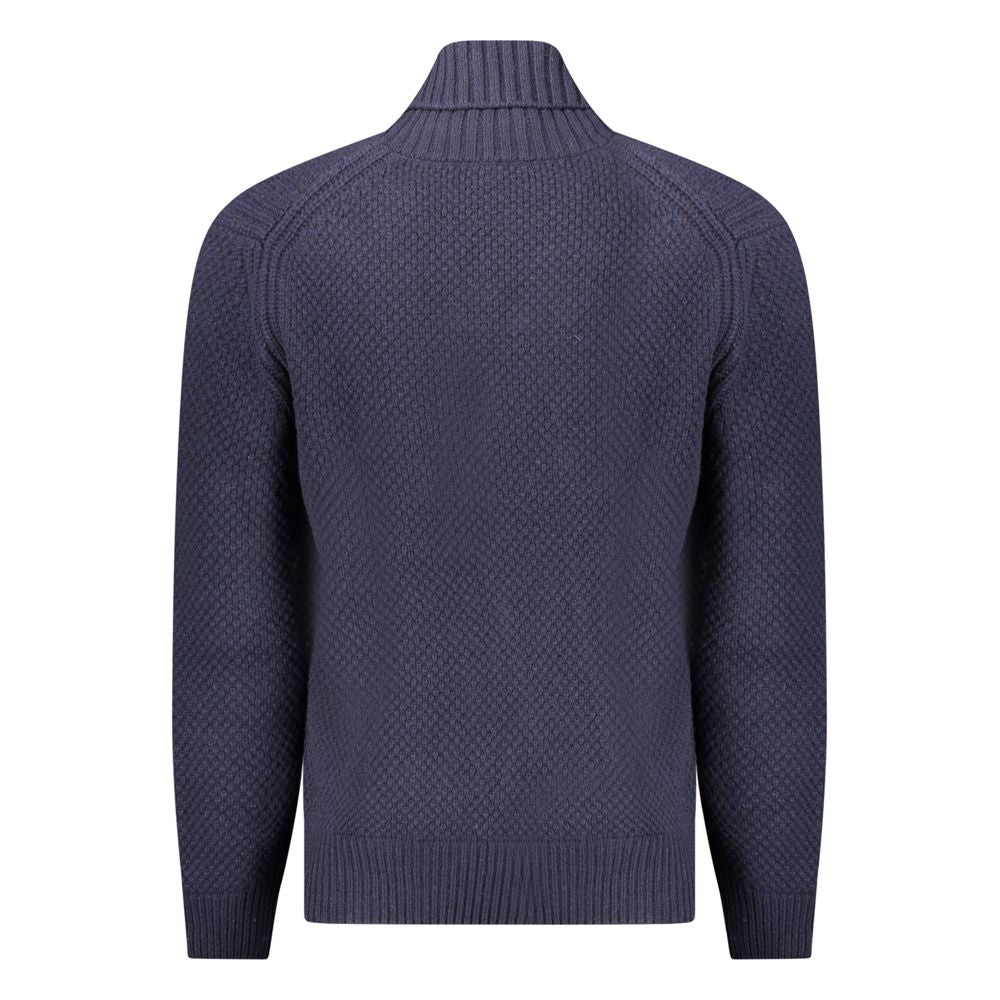 Pull logo bleu avec détails contrastés