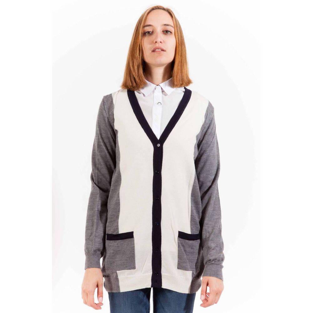 Cardigan gris avec logo gris