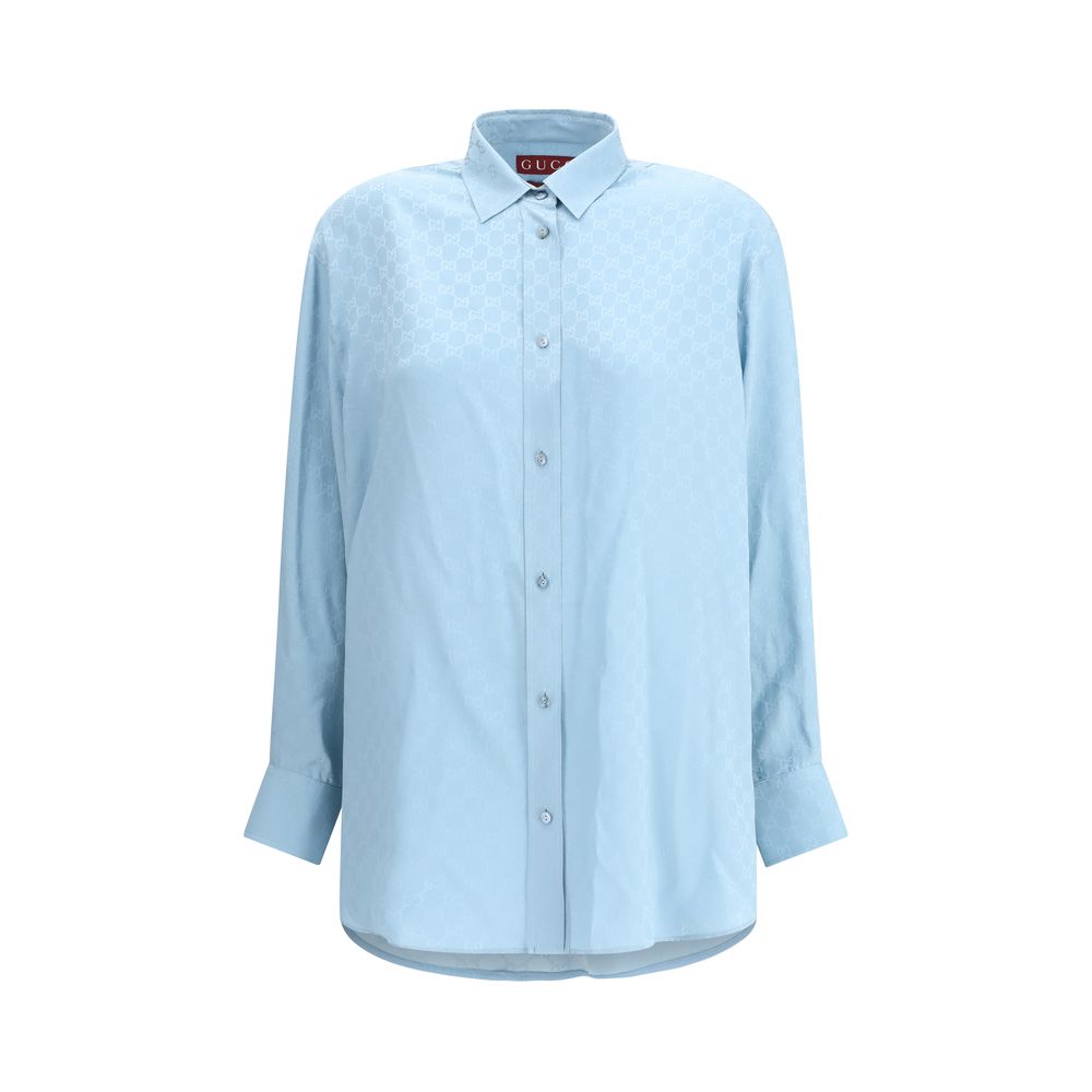 Chemise Gucci en soie imprimée GG