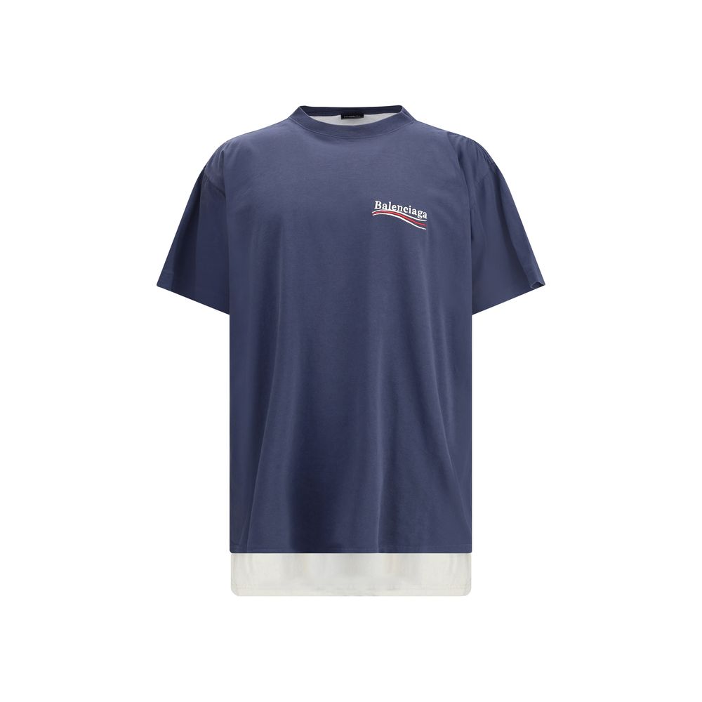 T-shirt Balenciaga Double Political blanc