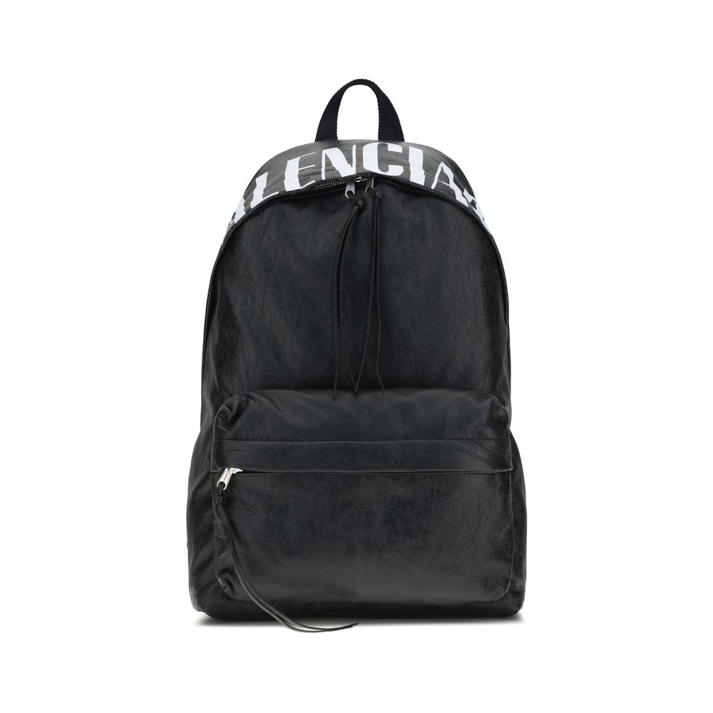 Sac à dos Crinkle Effect lambskin noir