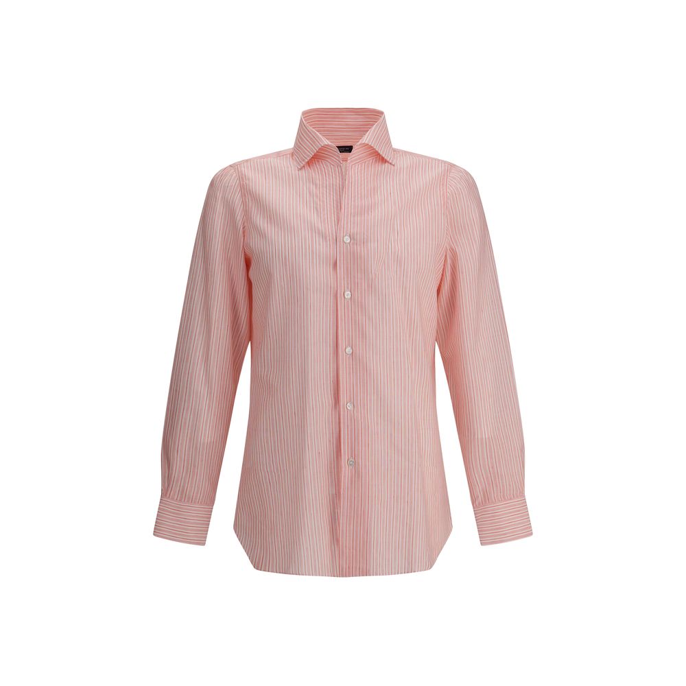 Chemise Finamore à rayures bleues