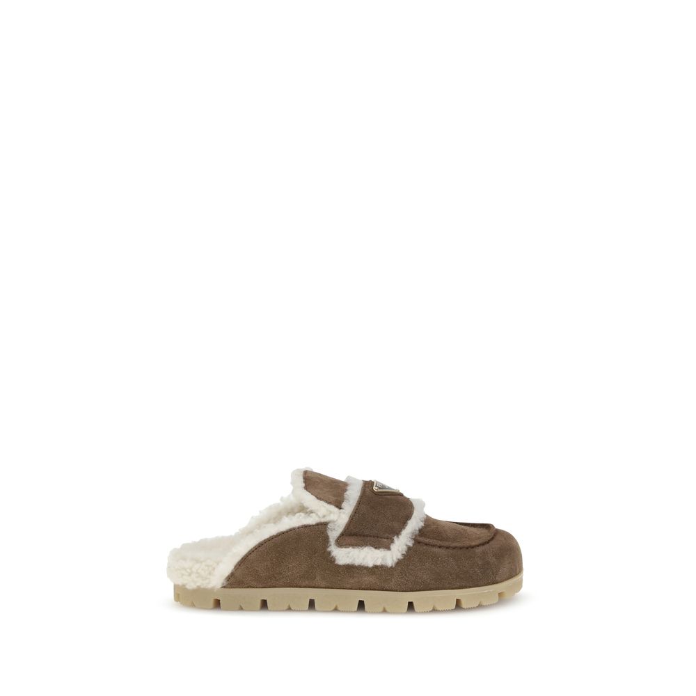 Mules Prada Fur noires