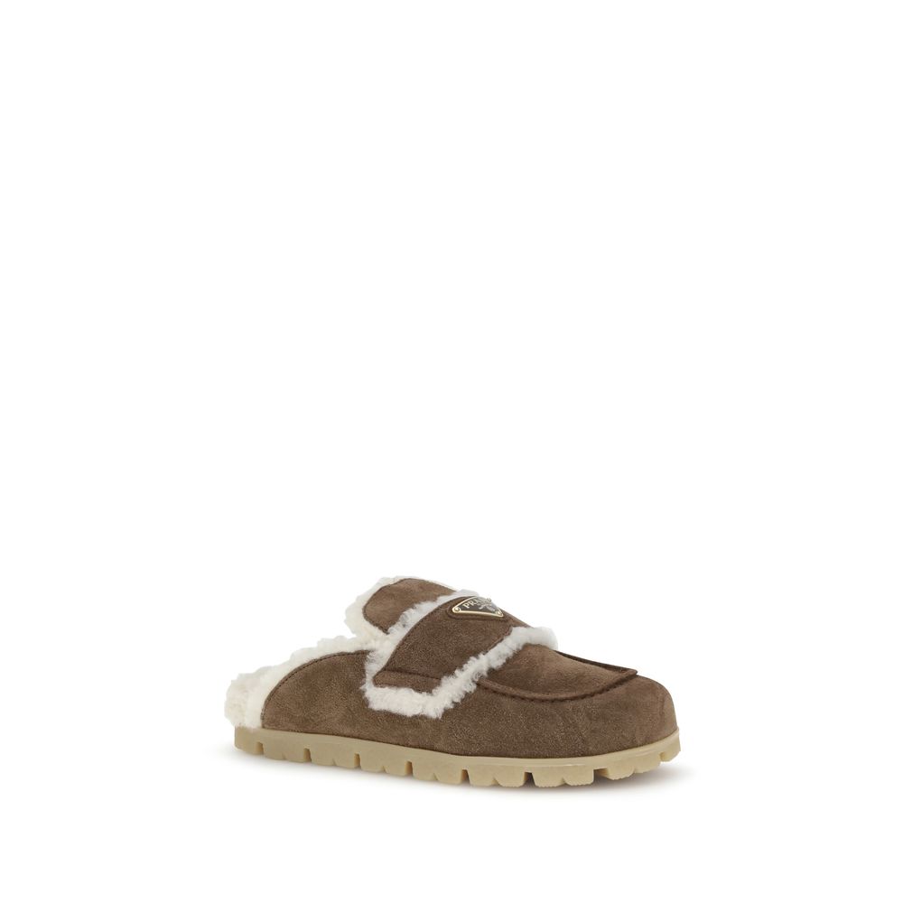 Mules Prada Fur noires