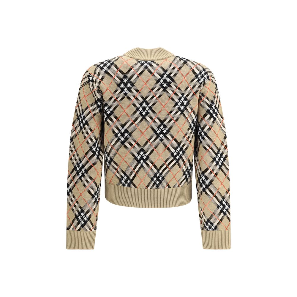 Cardigan Burberry Check à motifs beiges