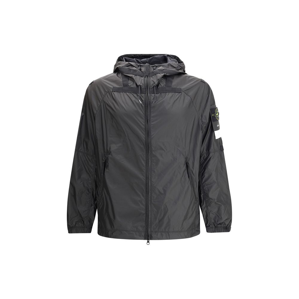 Veste à capuche Stone Island imperméable noire