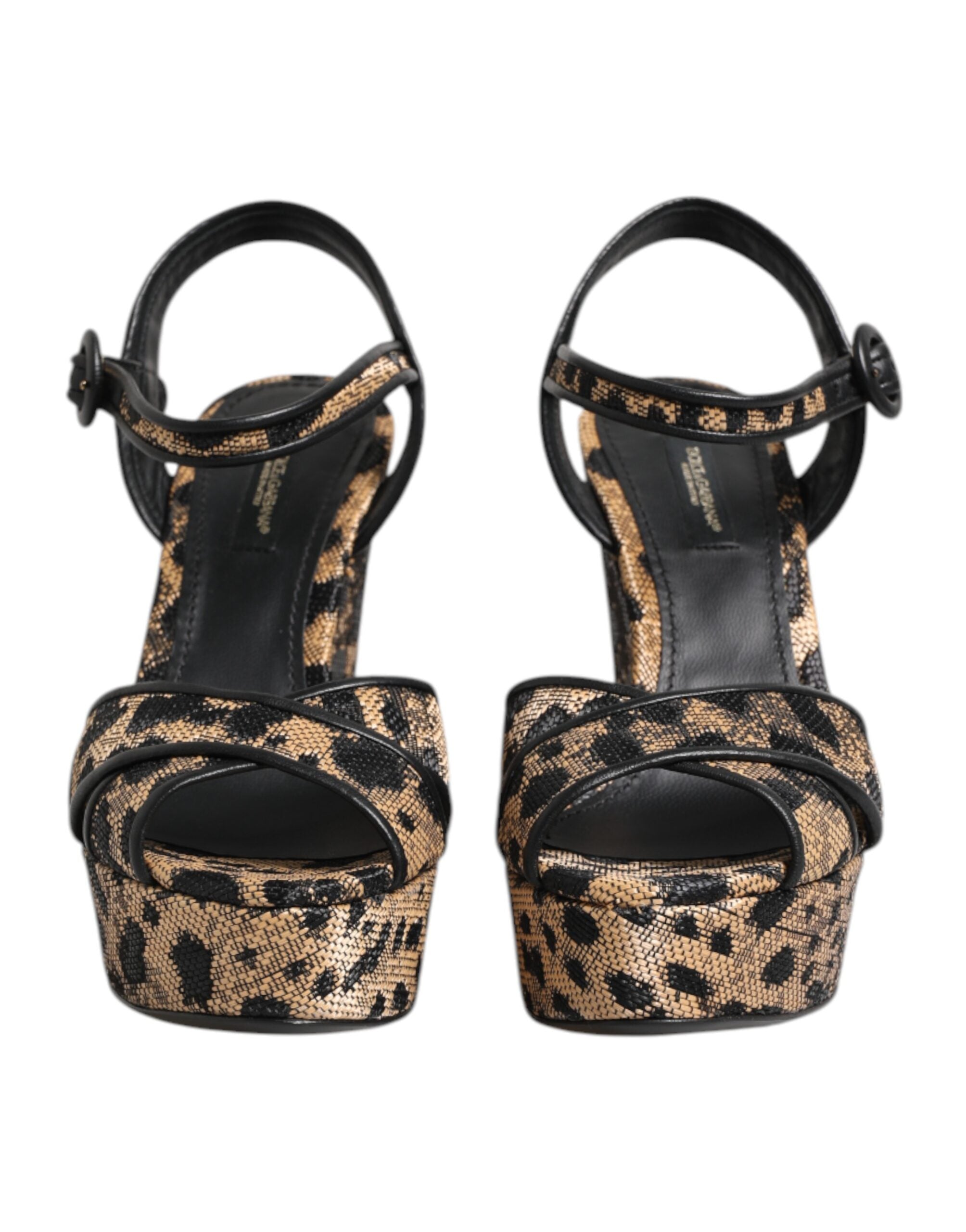 Sandales Dolce & Gabbana à talons léopard brunes