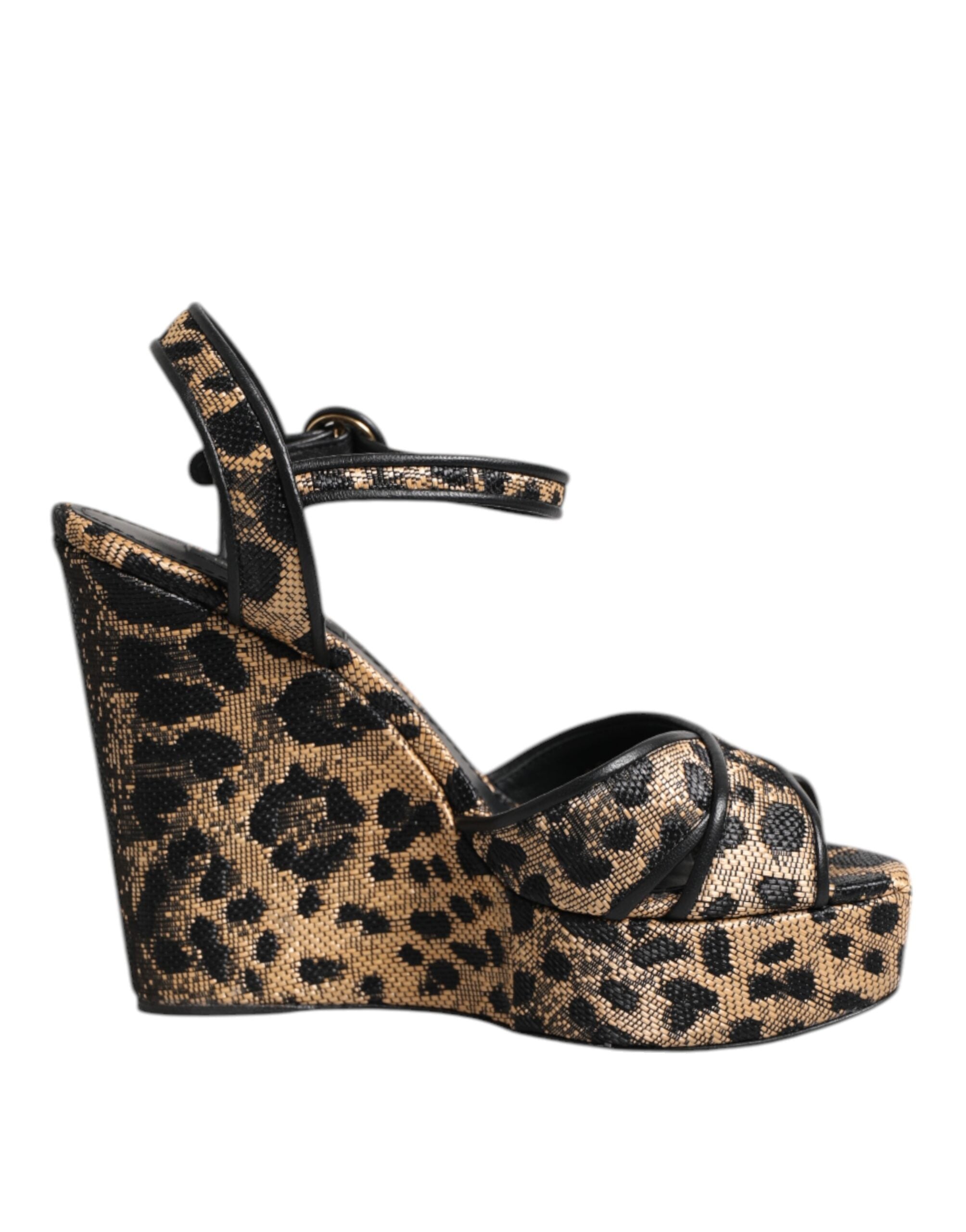 Sandales Dolce & Gabbana à talons léopard brunes