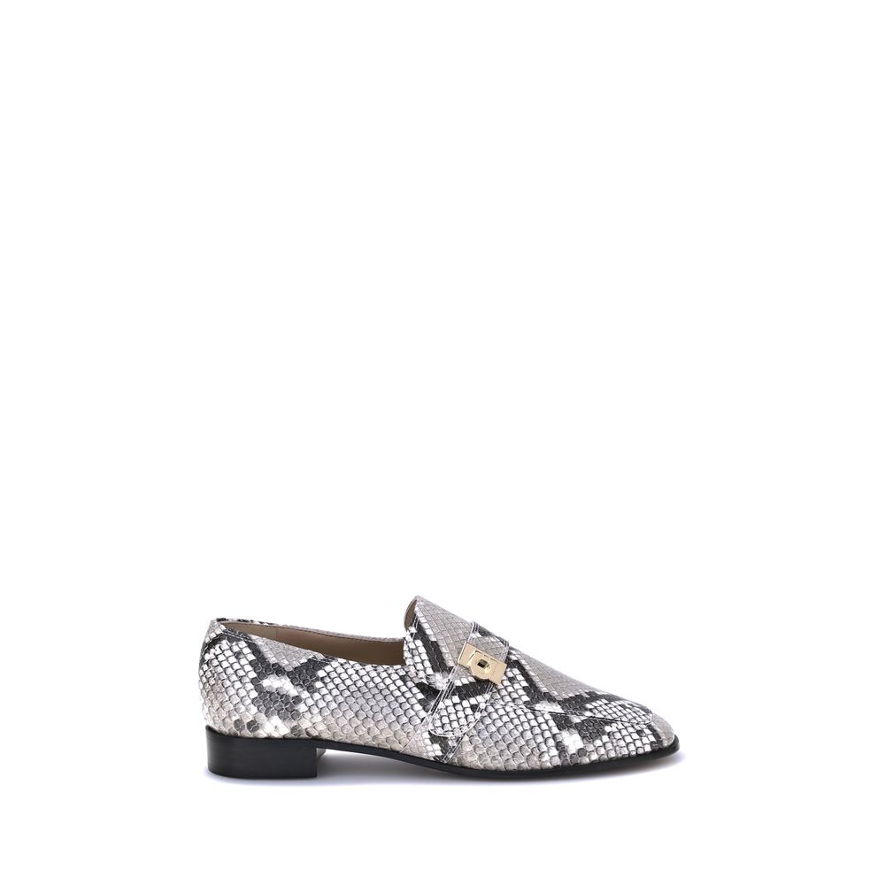 Loafers Ferragamo python imprimé gris