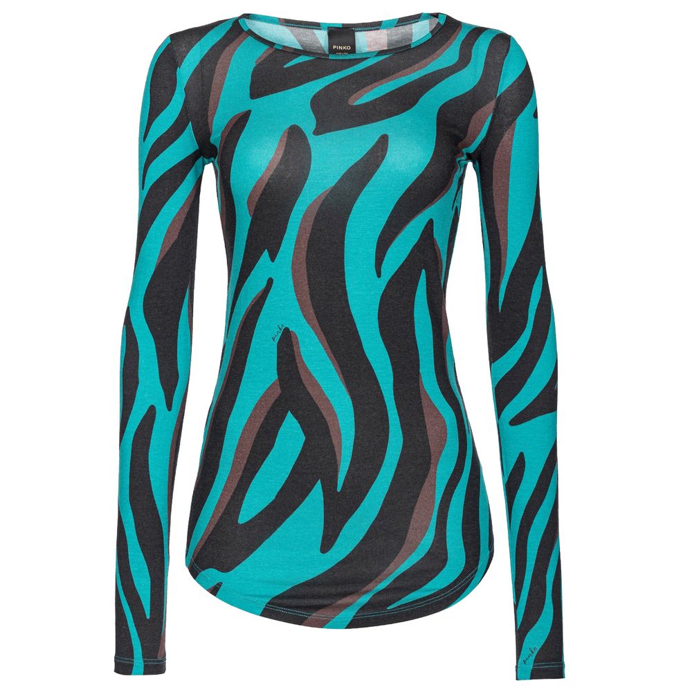 Pull Pinko à motifs animaux verts
