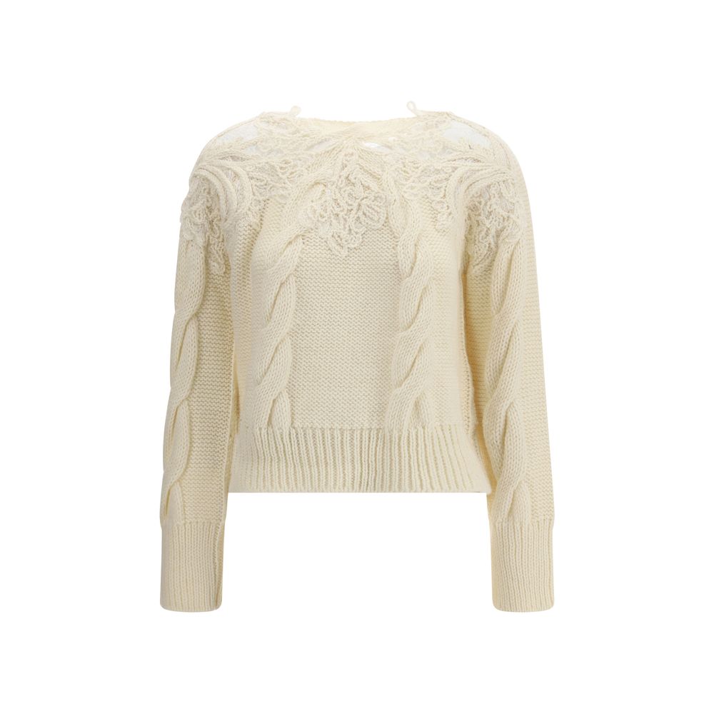 Pull Ermanno Scervino brodé beige