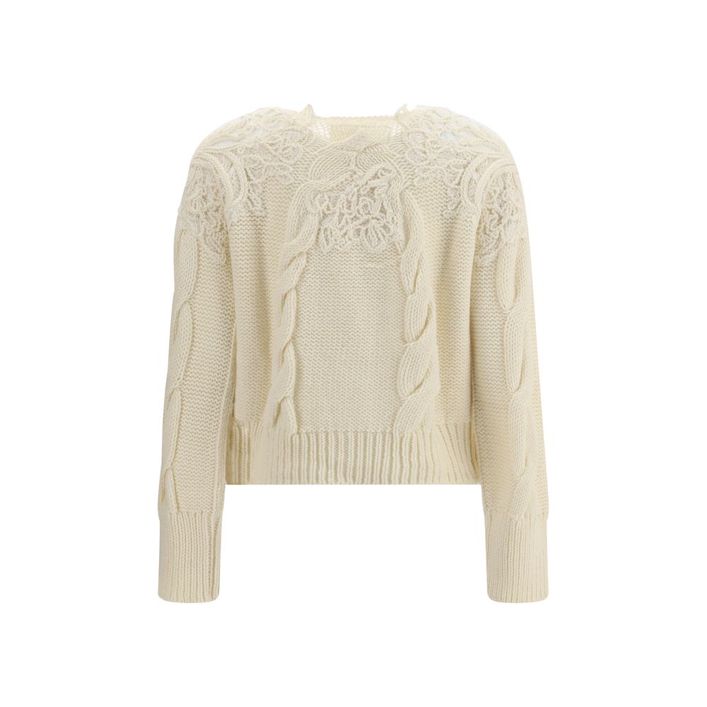 Pull Ermanno Scervino brodé beige