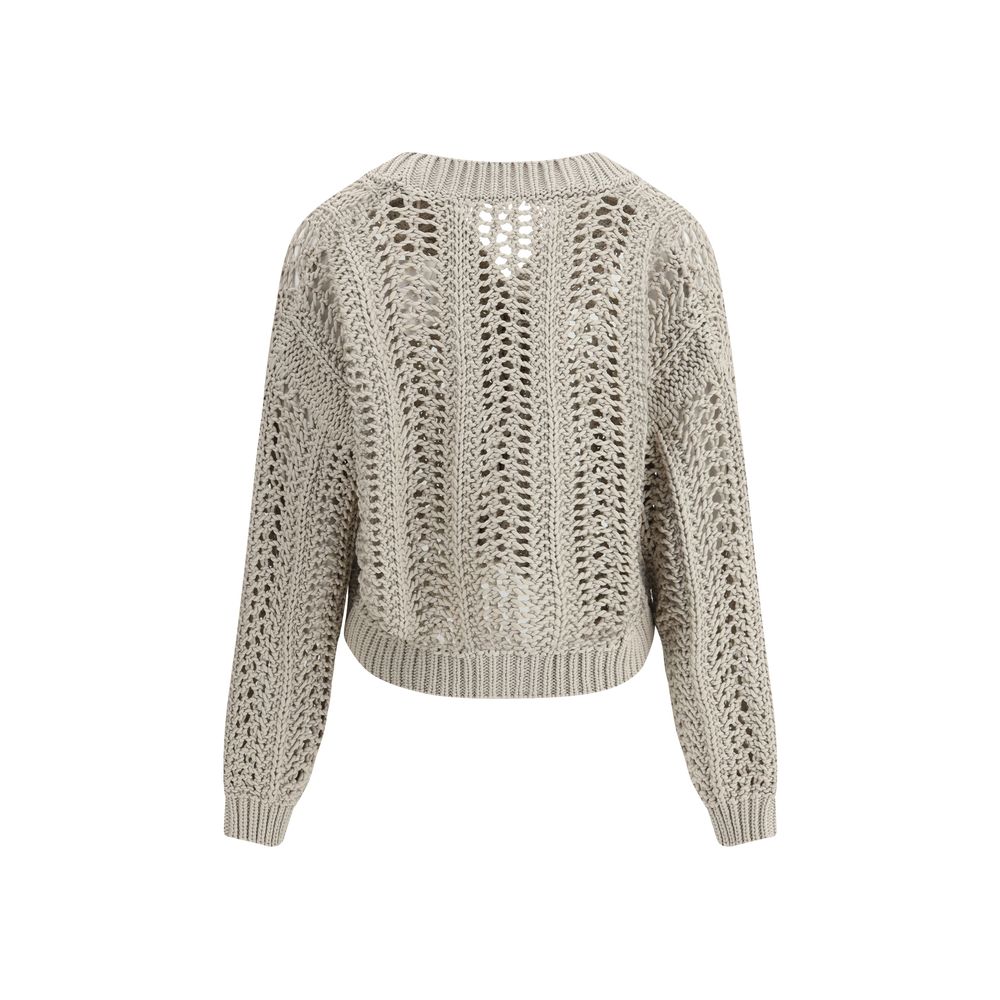 Cardigan Brunello Cucinelli perforé beige