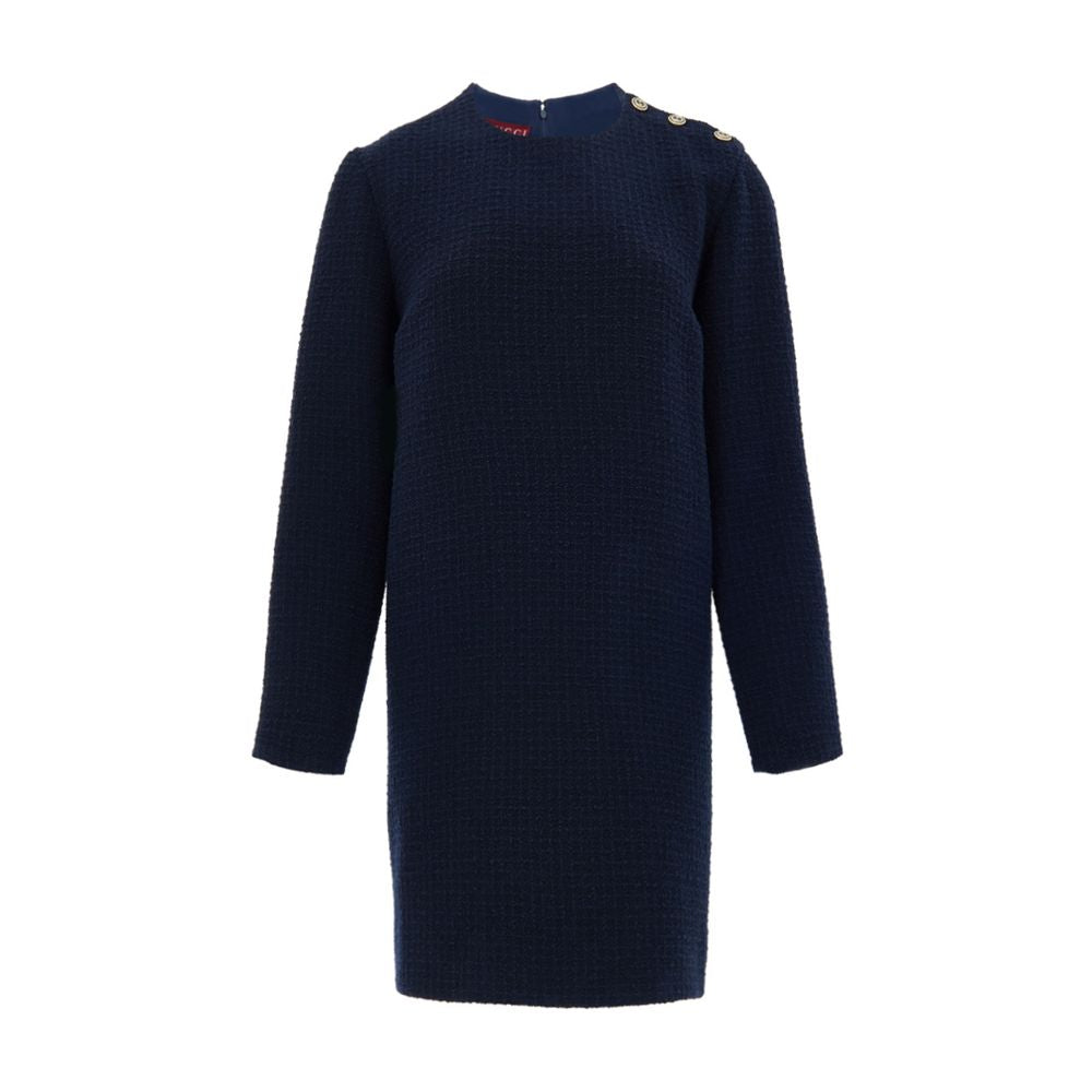 Robe Gucci avec boutons dorés bleue