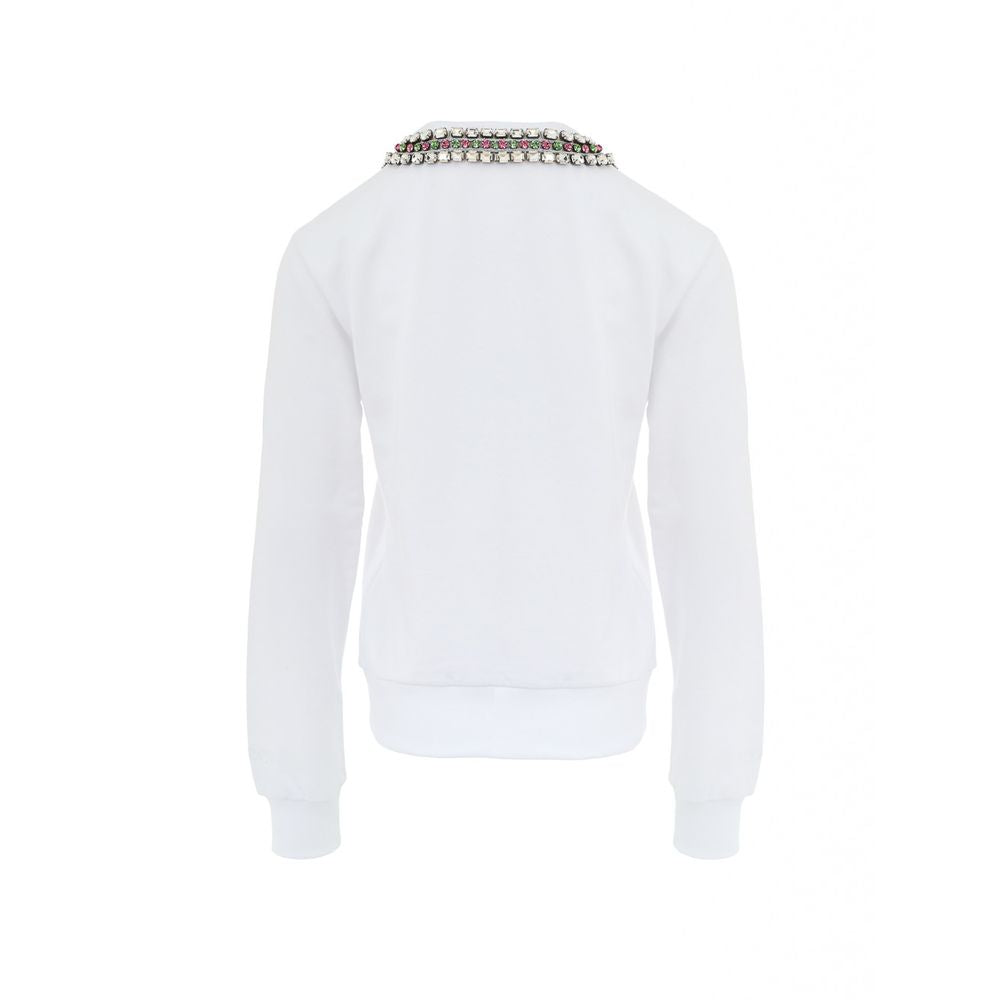 Sweatshirt Gucci à col bijou blanc