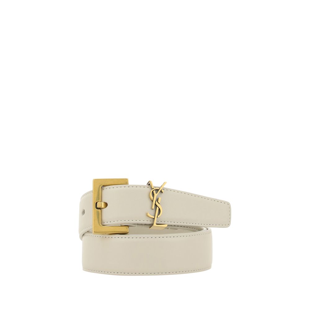Ceinture Saint Laurent en cuir noir