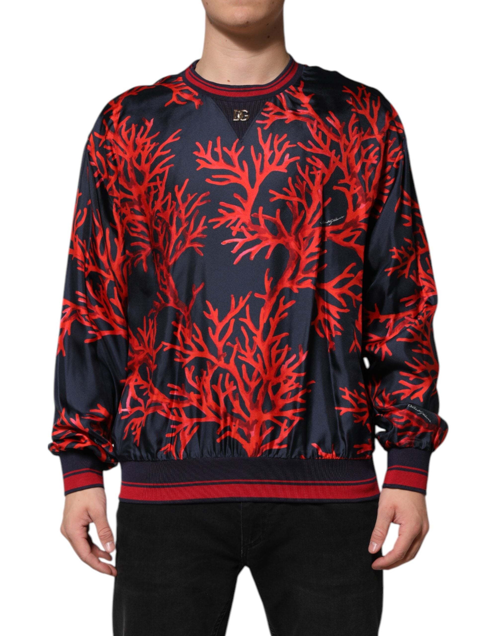 Pull Dolce & Gabbana rouge corail navy