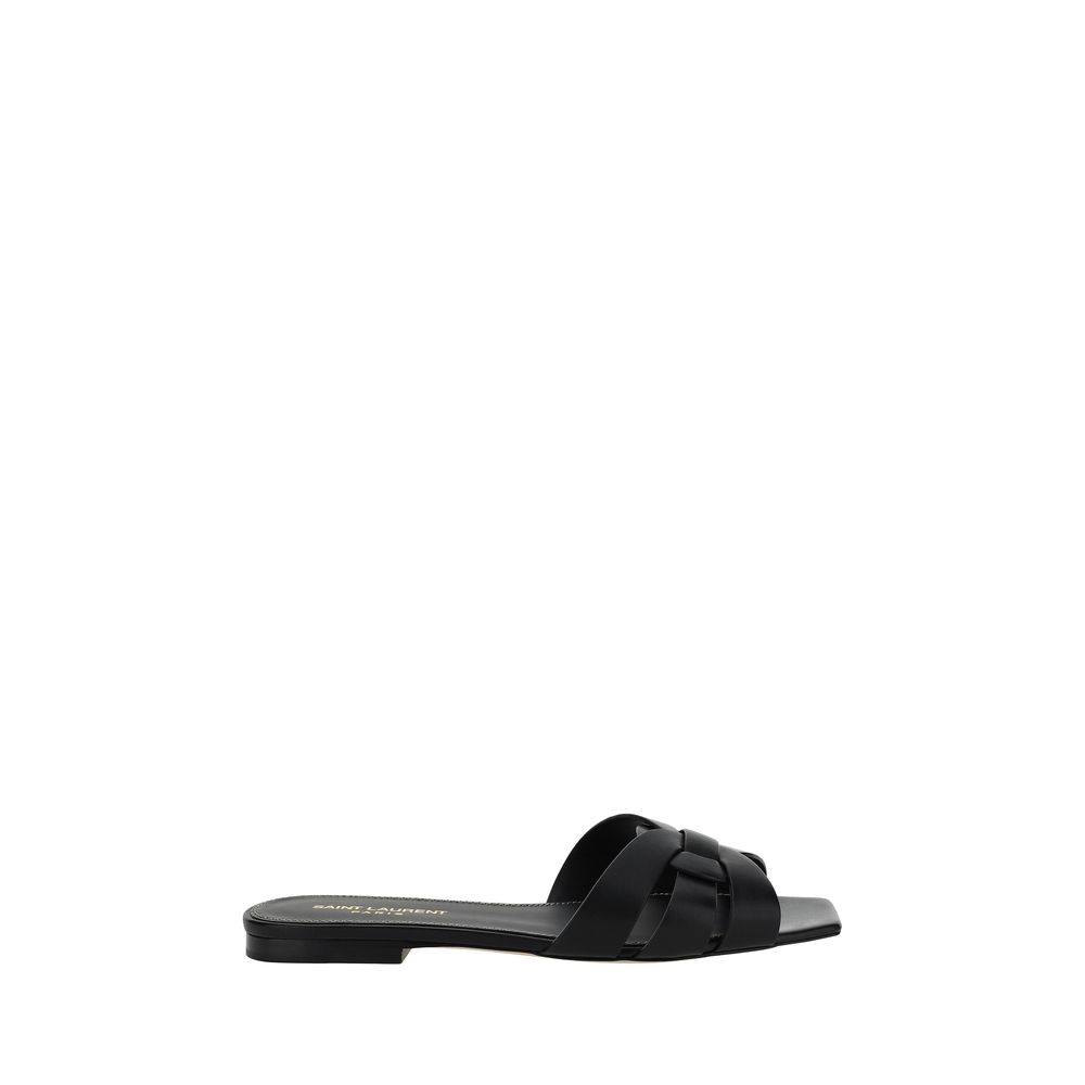 Sandales Saint Laurent tressées noires