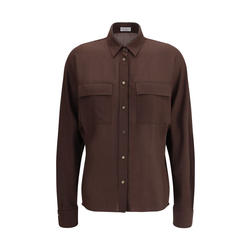 Chemise Brunello Cucinelli à col embellie multicolore