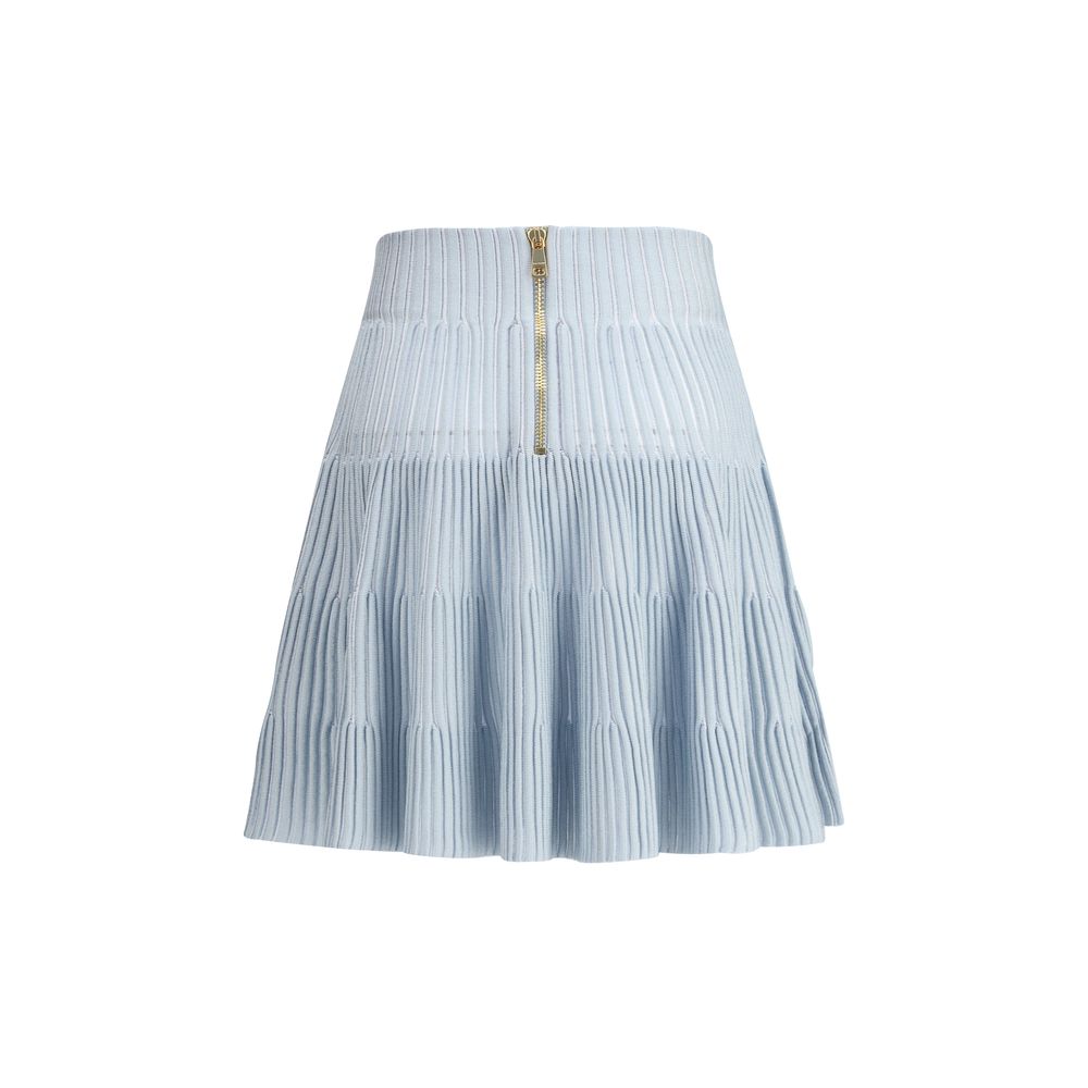 Jupe courte Balmain à zip doré noire