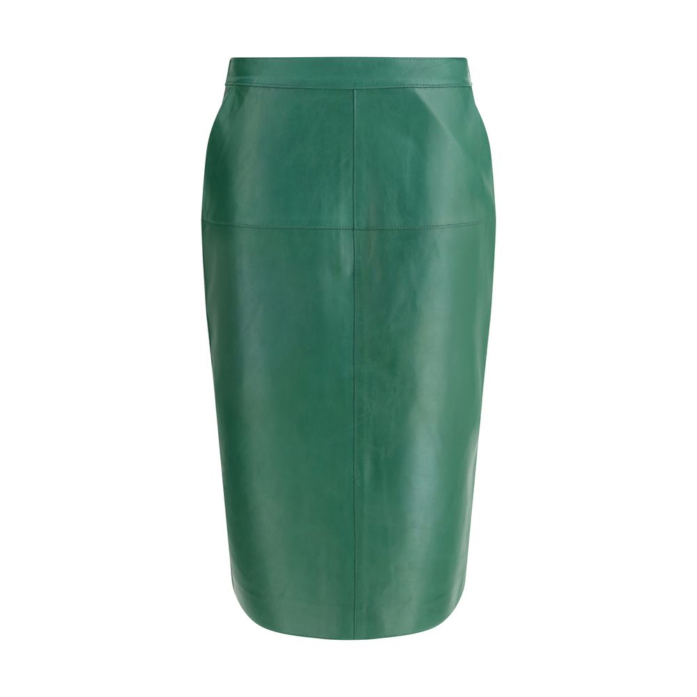 Jupe midi P.A.R.O.S.H. en cuir noire