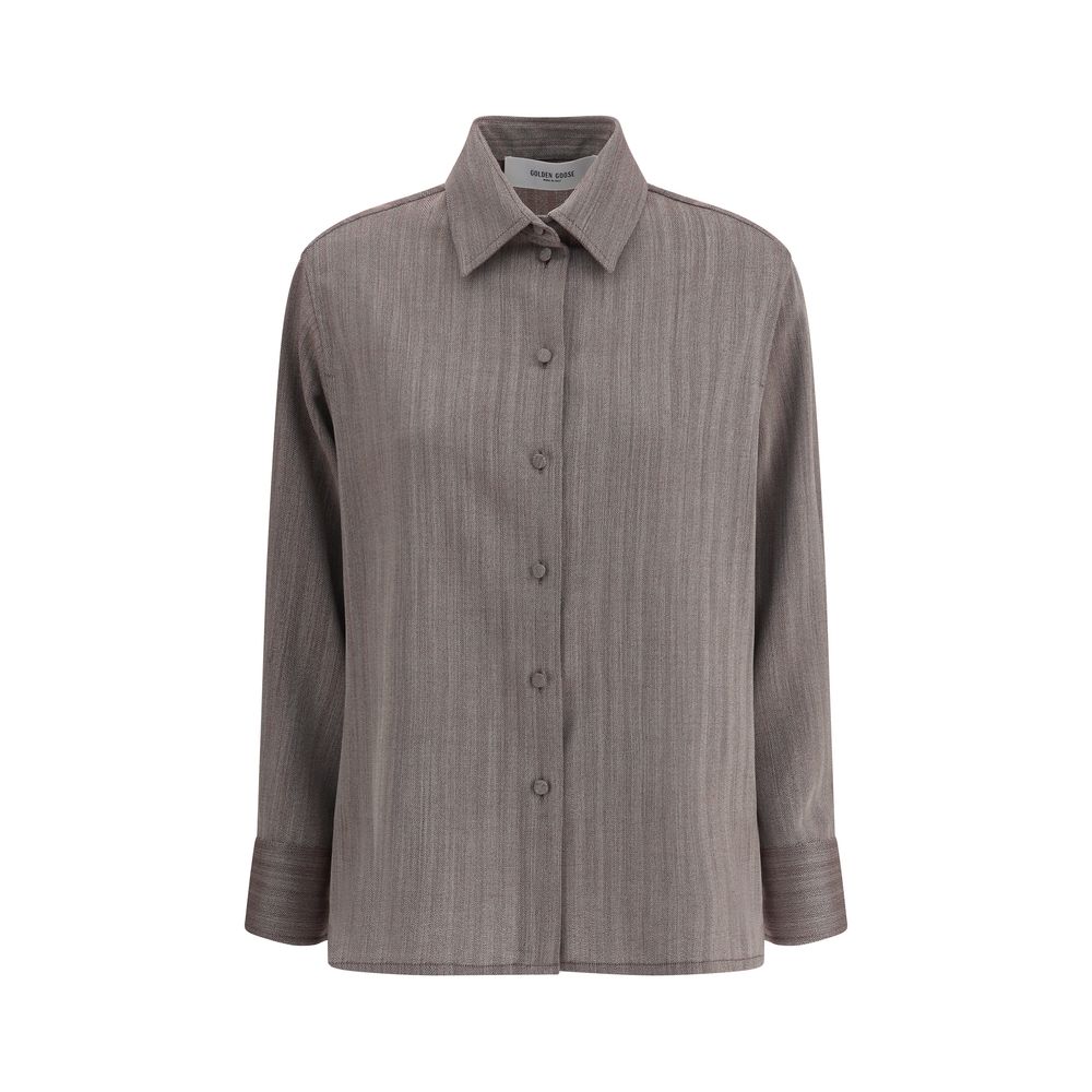 Chemise en laine vierge Golden Goose grise