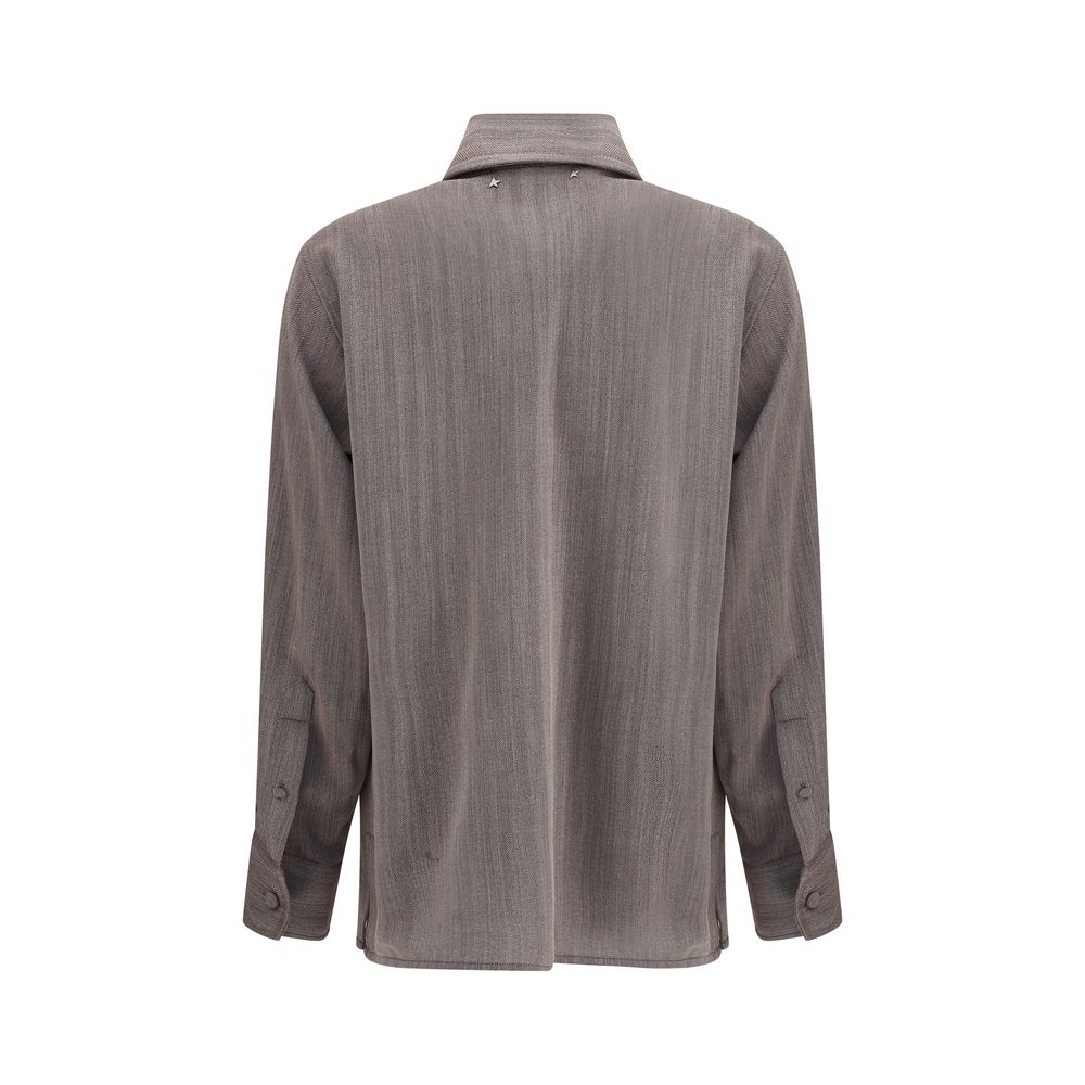 Chemise en laine vierge Golden Goose grise