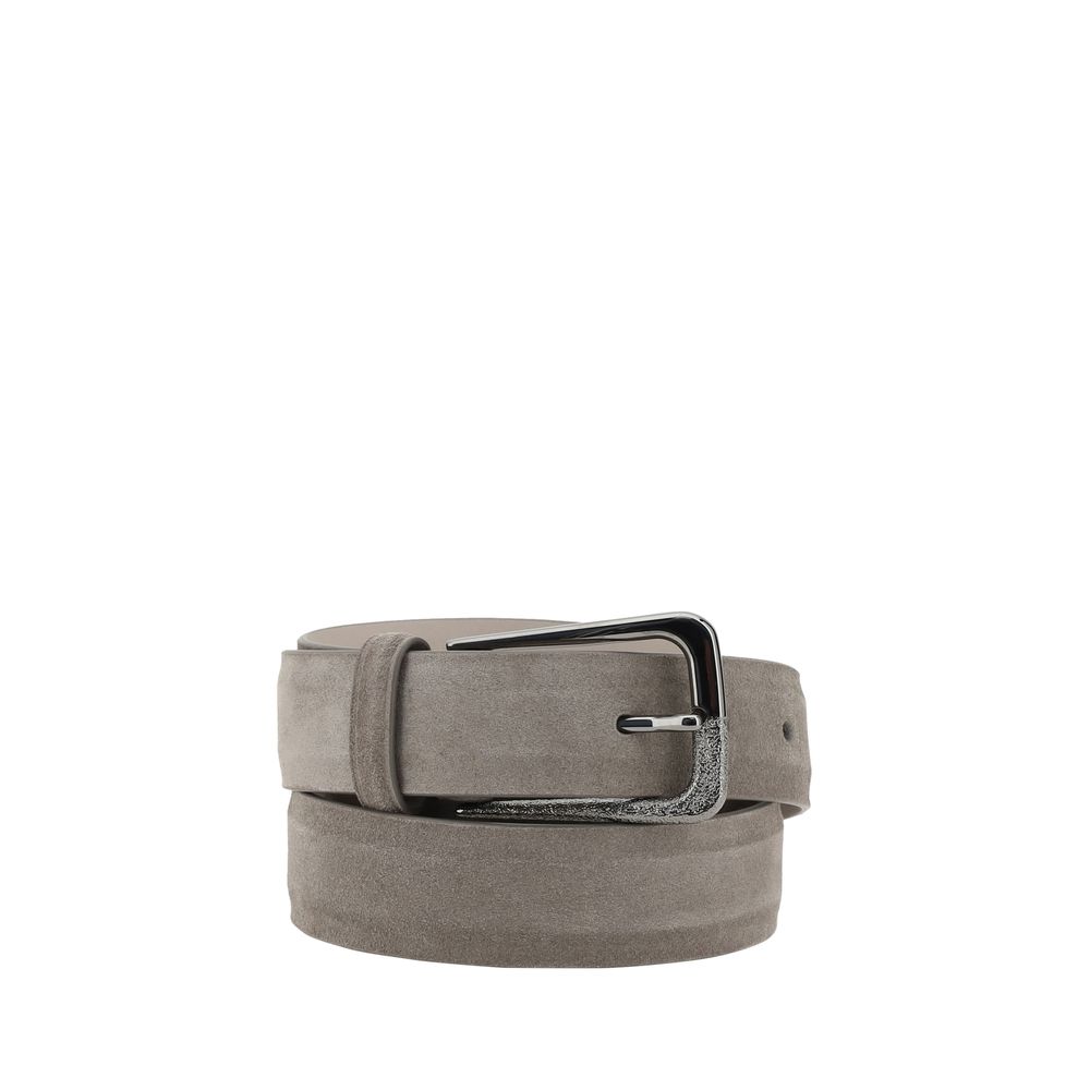 Ceinture Brunello Cucinelli en cuir taupe