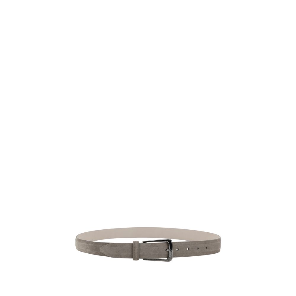 Ceinture Brunello Cucinelli en cuir taupe