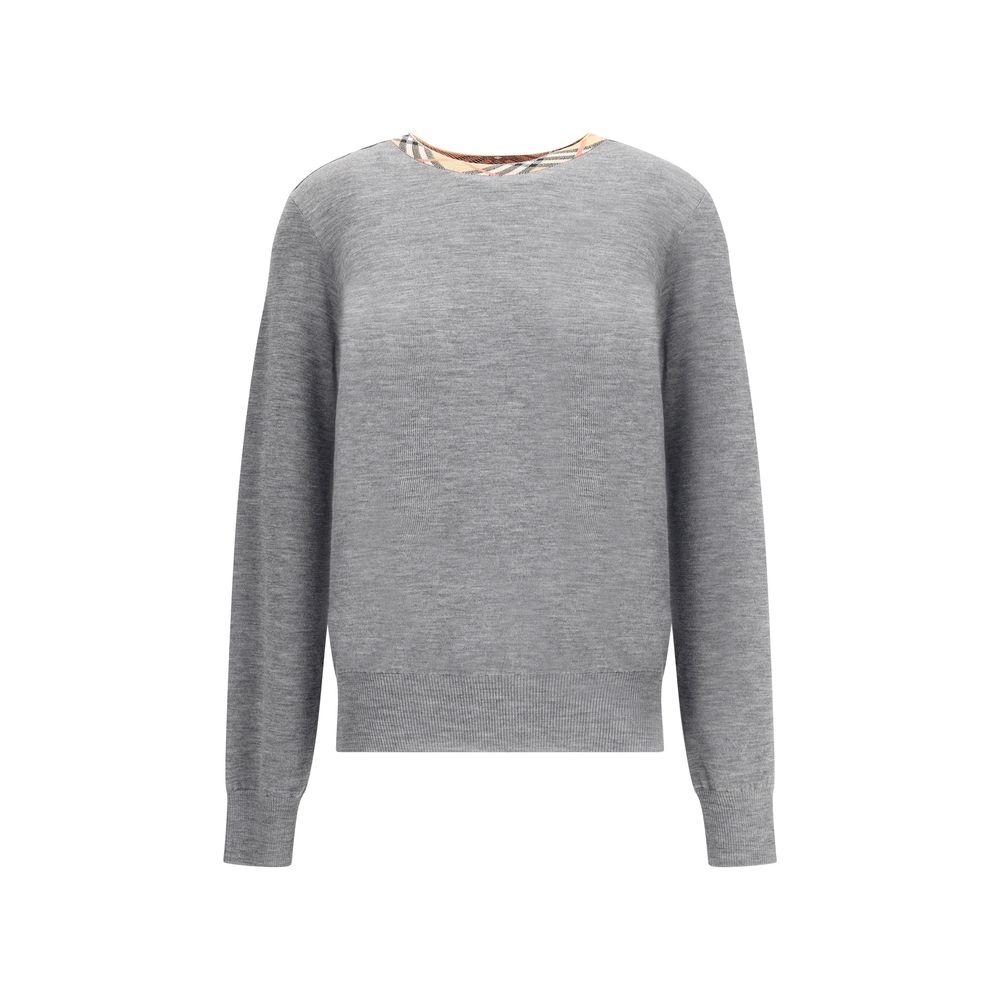 Pull en laine Burberry avec rayures beiges
