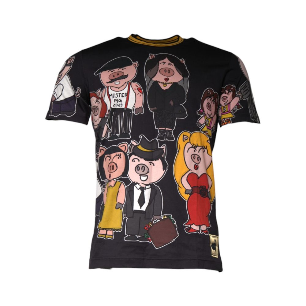 T-shirt D&G Pig Family noir